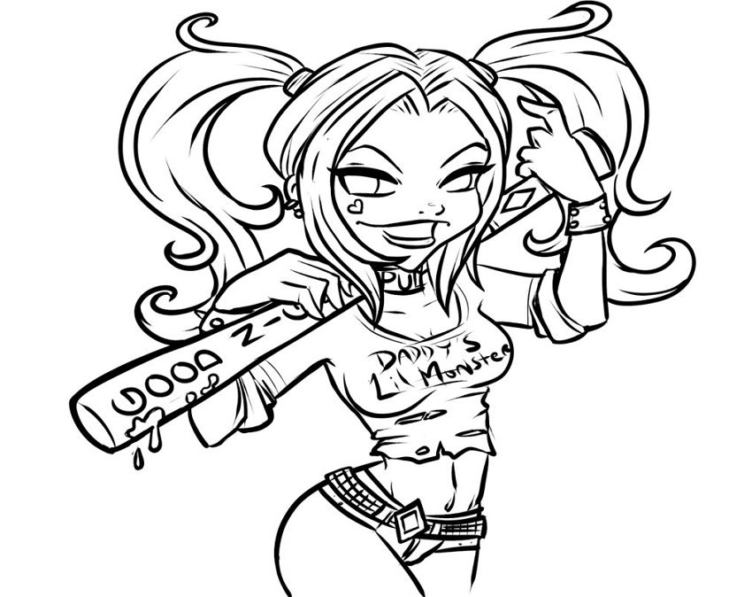 Tô màu harley quinn bé nhỏ