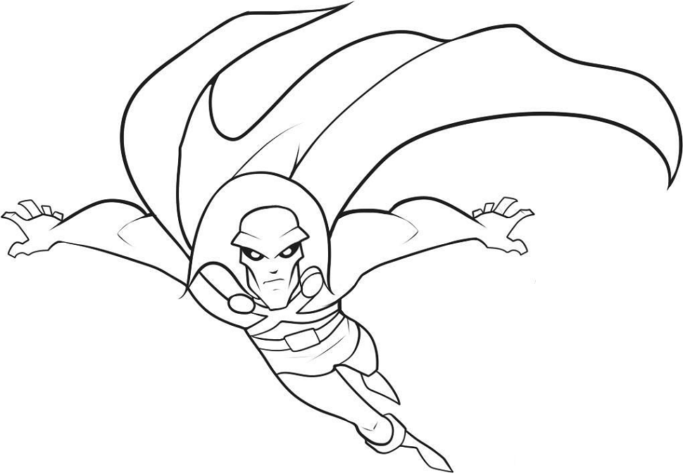 Tô màu martian manhunter đang bay