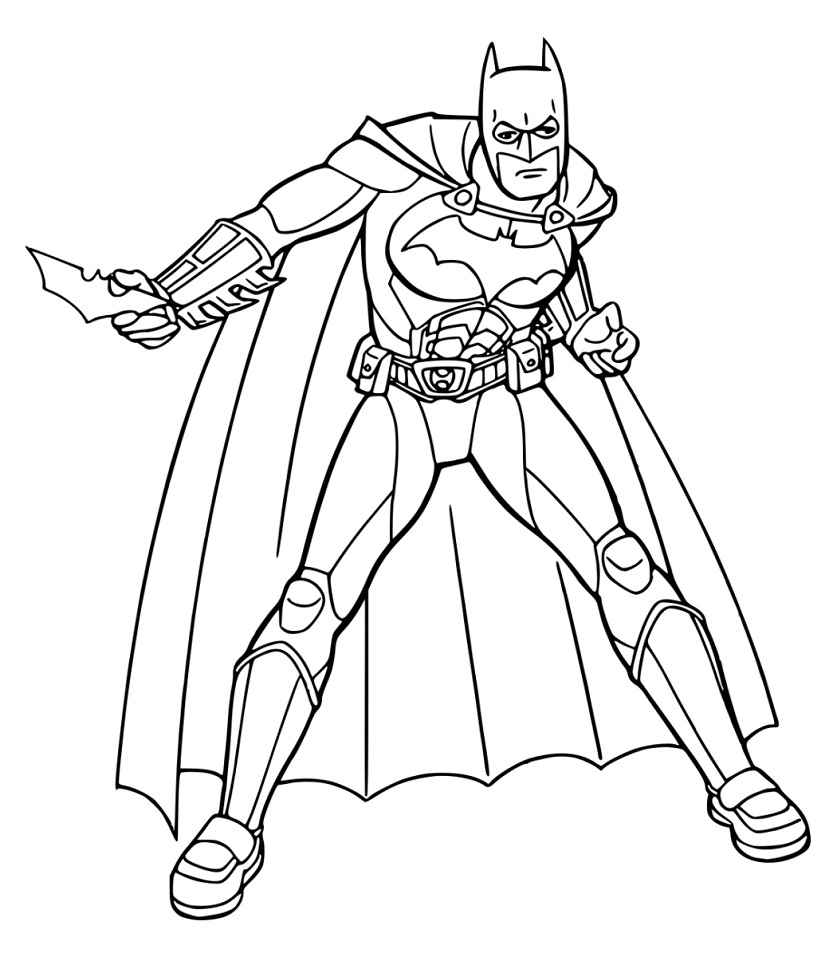 Tô màu người dơi cầm batarang