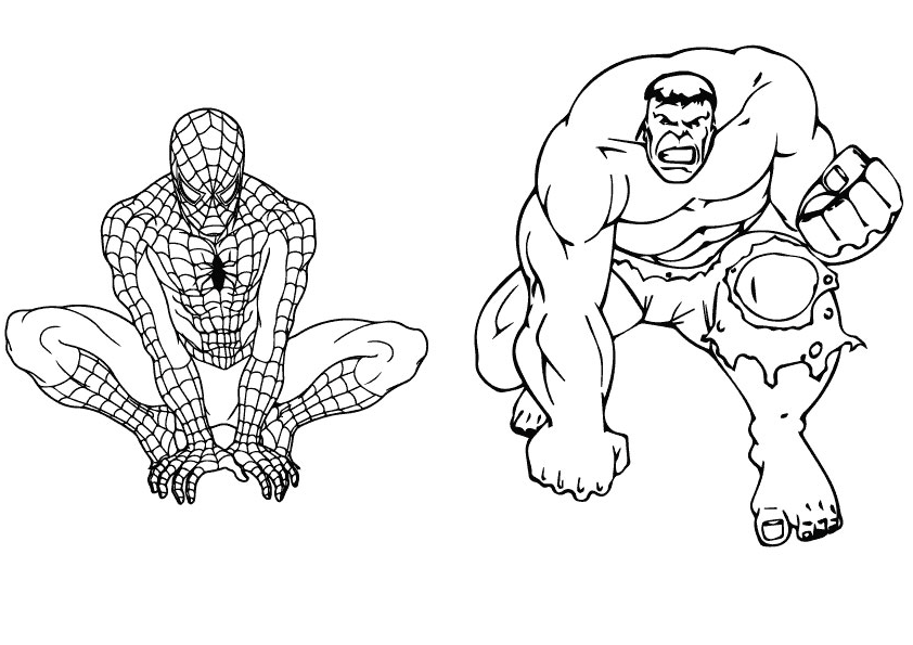Tô màu người nhện và hulk