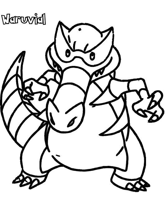 Tô màu pokemon hăm dọa waruvial