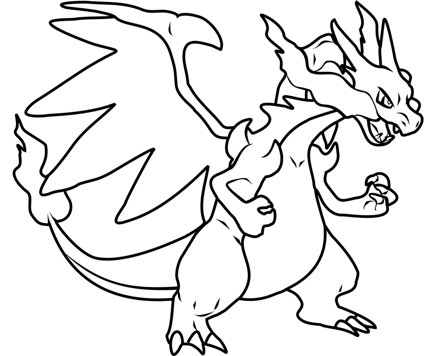 Tô màu pokemon lizardon mega x