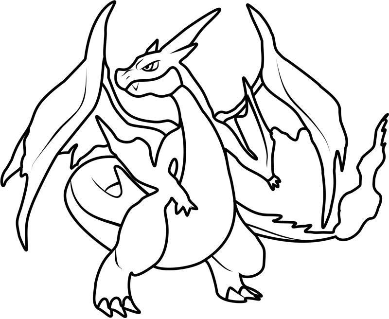 Tô màu pokemon lizardon mega y