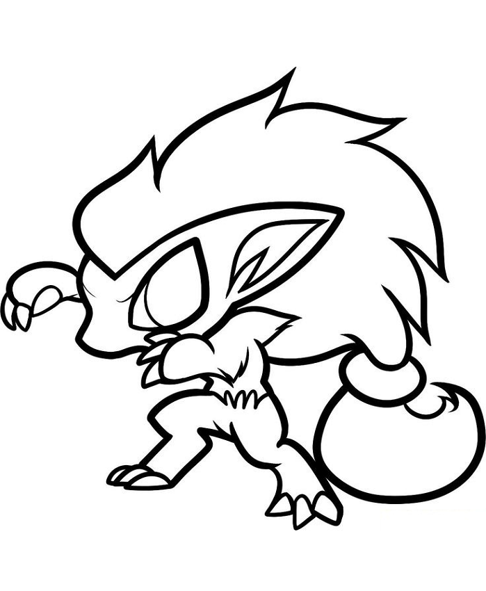 Tô màu pokemon zoroark chibi