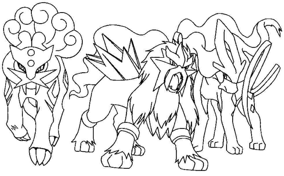 Tô màu raikou, entei và suicune