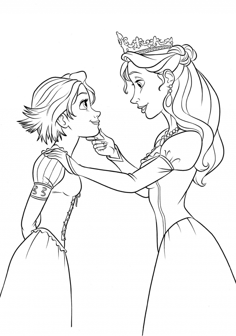 Tô màu rapunzel và queen arianna