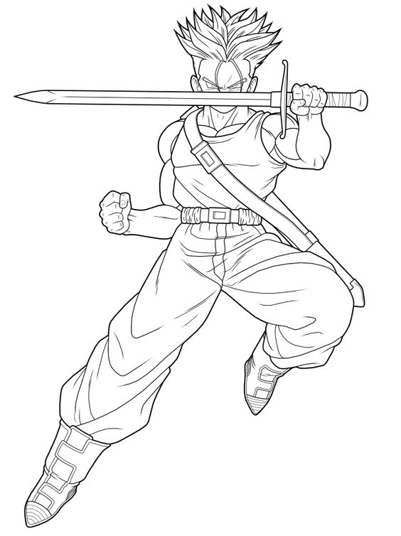Tô màu siêu saiyan trunks