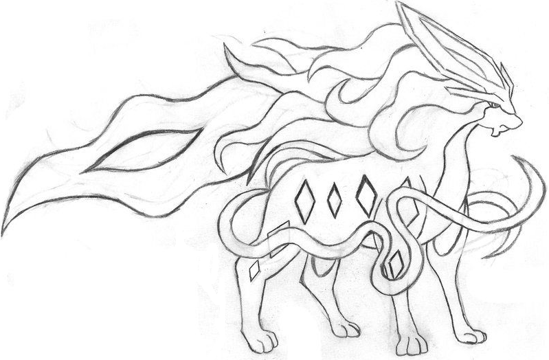 Tô màu suicune trong pokemon