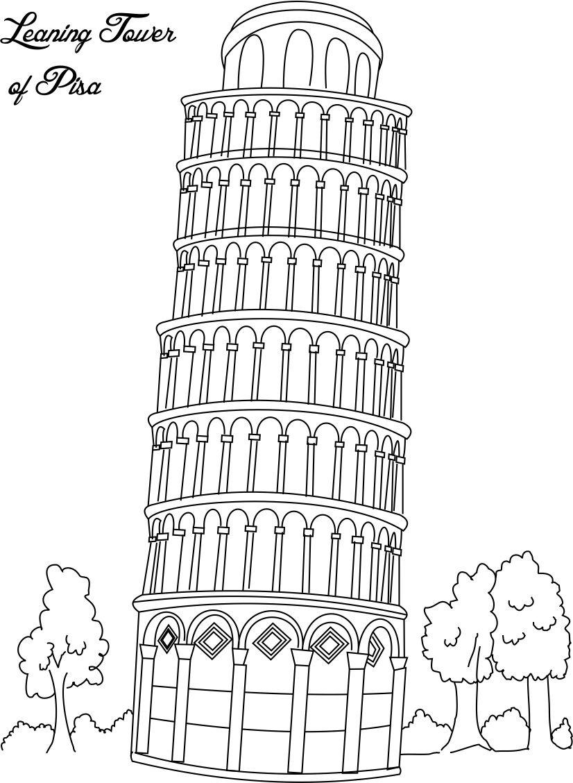 Tô màu tháp nghiêng pisa