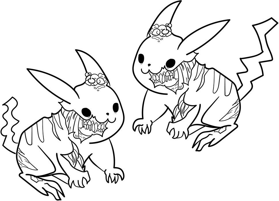 Tô màu thây ma pikachu