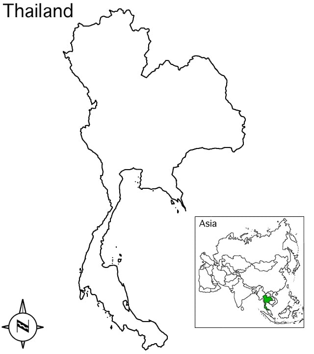 Tô màu Bản Đồ Nước Thái Lan