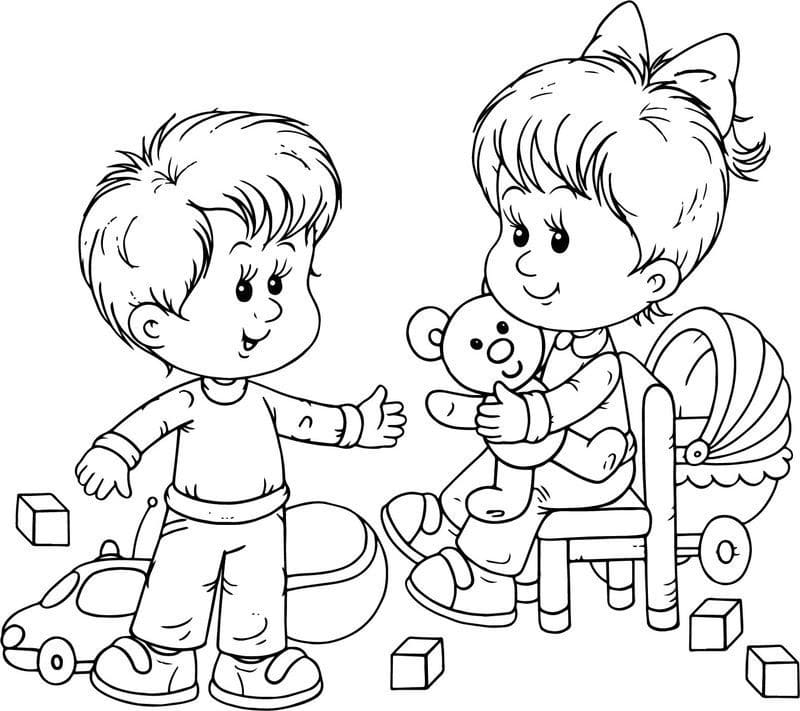 Tô màu Bạn Trai và Bạn Gái Đáng Yêu