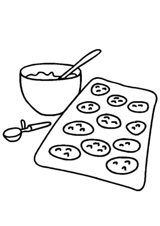 Tô màu Bánh Quy Trên Chiếc Khay