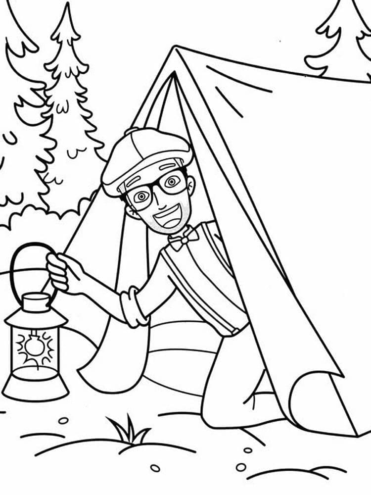 Tô màu Blippi Cắm Trại