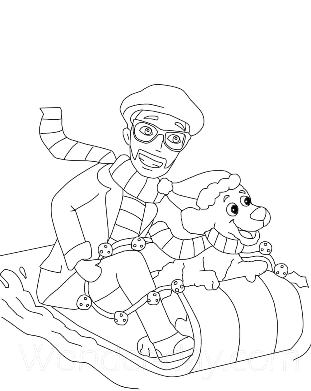 Tô màu Blippi Trượt Tuyết