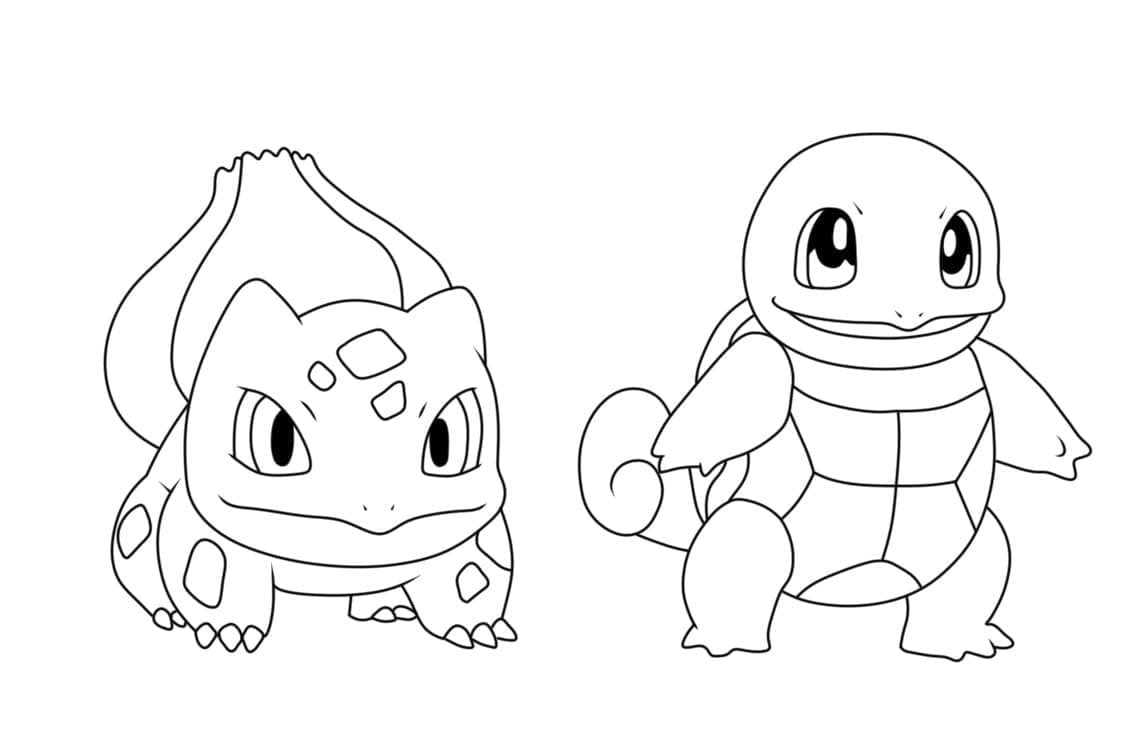 Tô màu Bulbasaur và Squirtle
