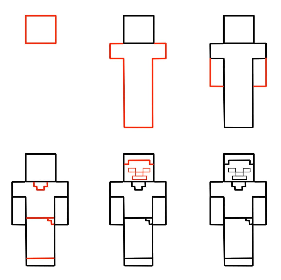 Tô màu Vẽ Minecraft Steve Đơn Giản
