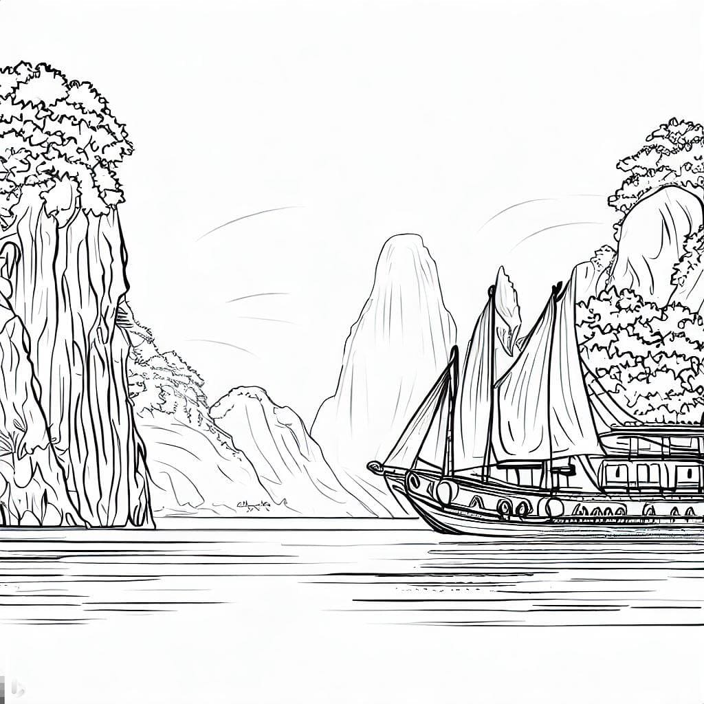 Tô màu Cảnh Đẹp Ở Vịnh Hạ Long