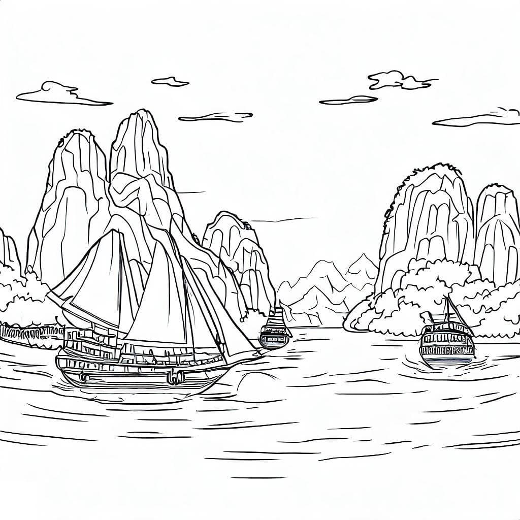 Tô màu Cảnh Vịnh Hạ Long Đẹp