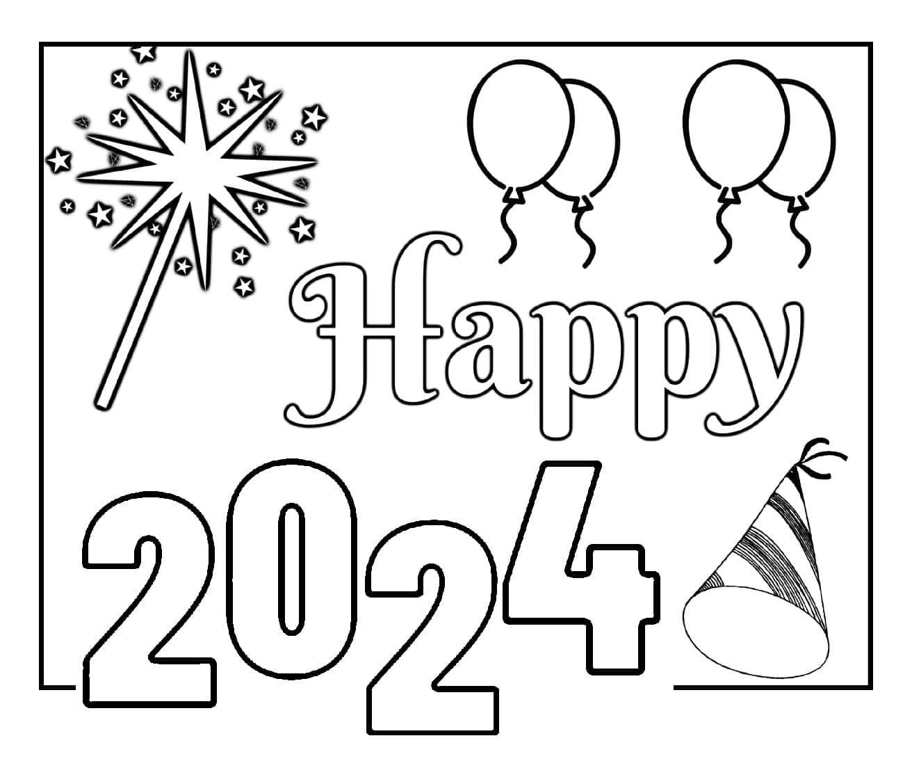 Tô màu Chào Mừng Năm Mới 2024