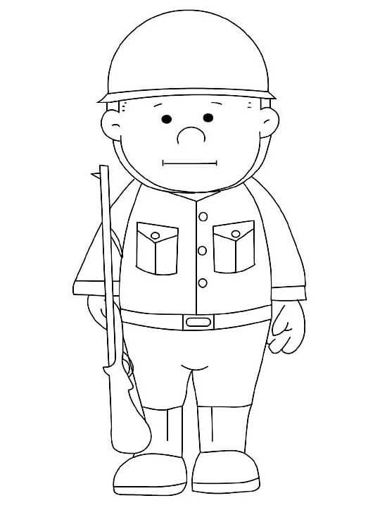 Tô màu Chú Bộ Đội Đứng Gác