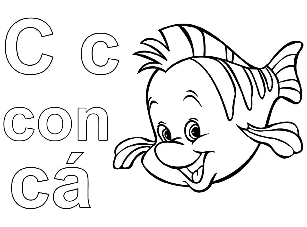 Tô màu Chữ C Con Cá