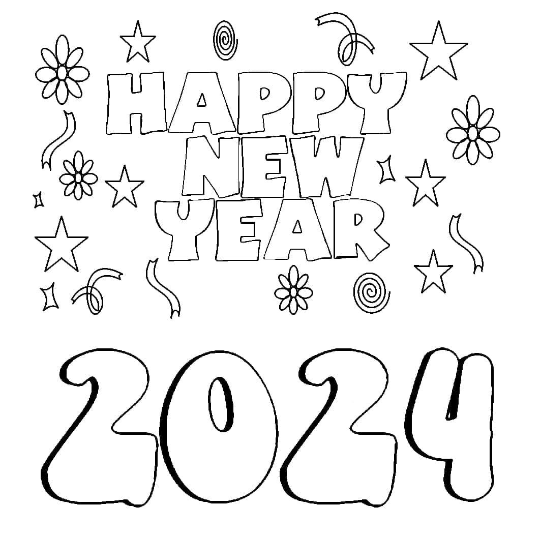 Tô màu Chủ Đề Năm Mới 2024