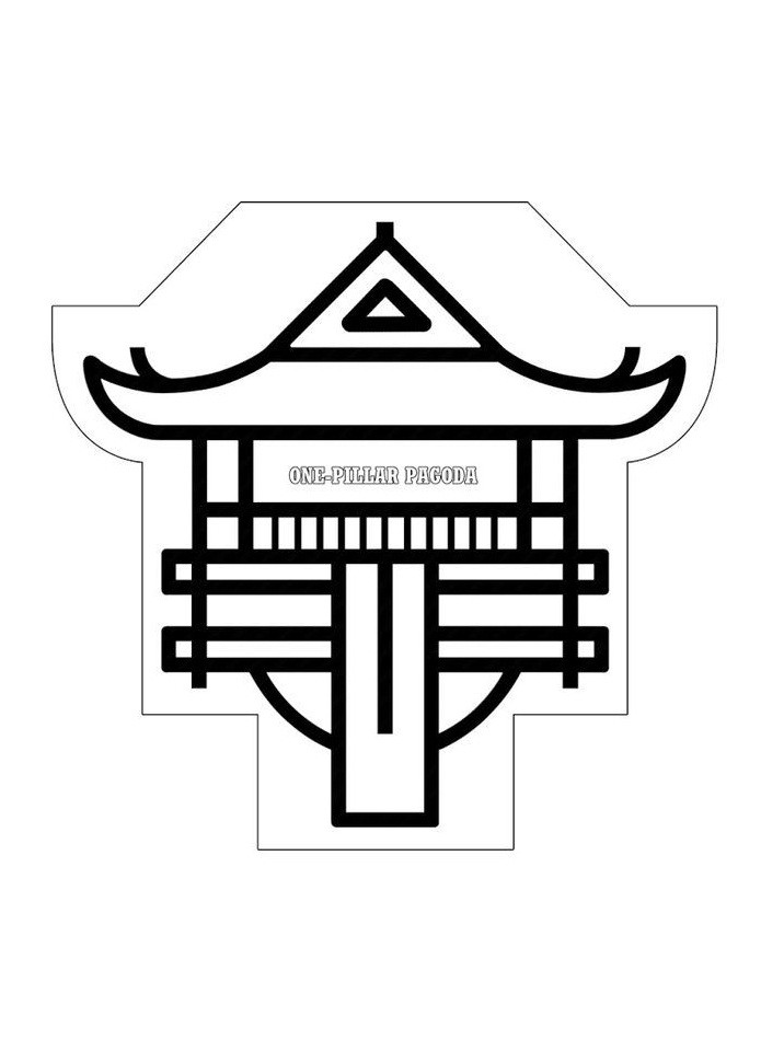 Tô màu Chùa Một Cột Đơn Giản