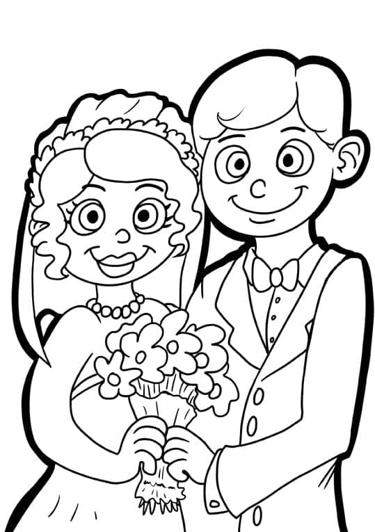 Tô màu Cô Dâu và Chú Rể Mỉm Cười