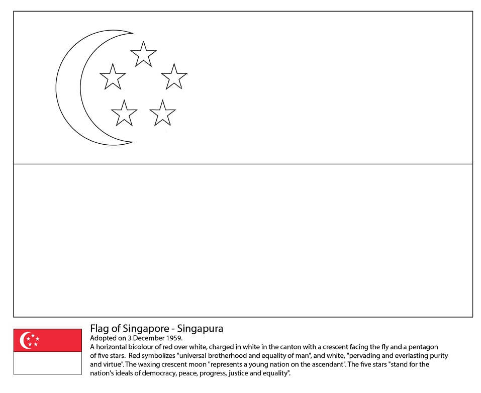Tô màu Cờ Nước Singapore
