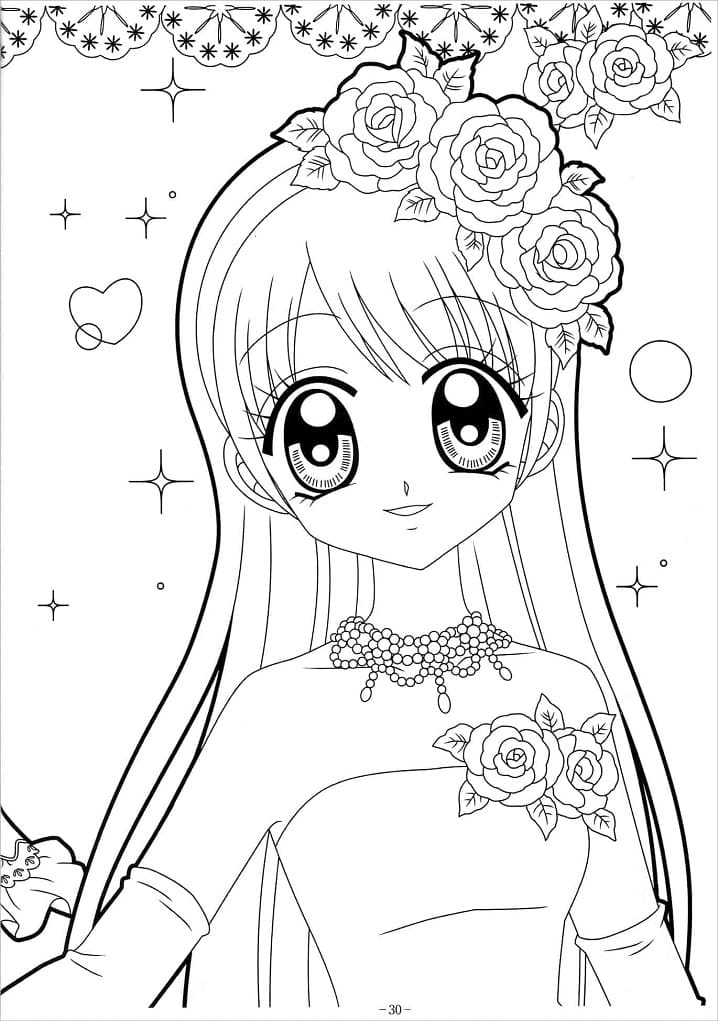 Tô màu Công Chúa Anime Đẹp Lộng Lẫy
