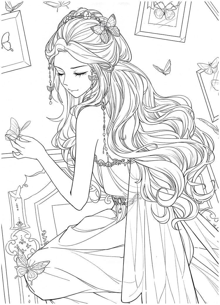 Tô màu Công Chúa Anime Tuyệt Đẹp