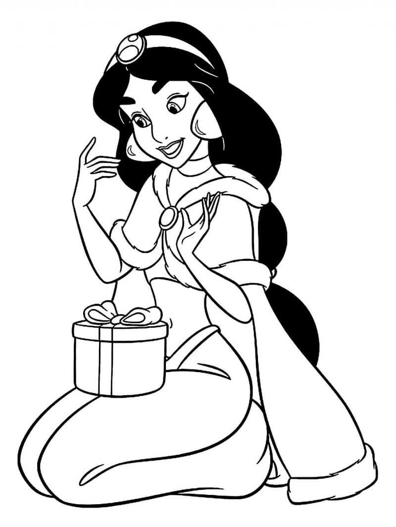 Tô màu Công Chúa Jasmine và Hộp Quà