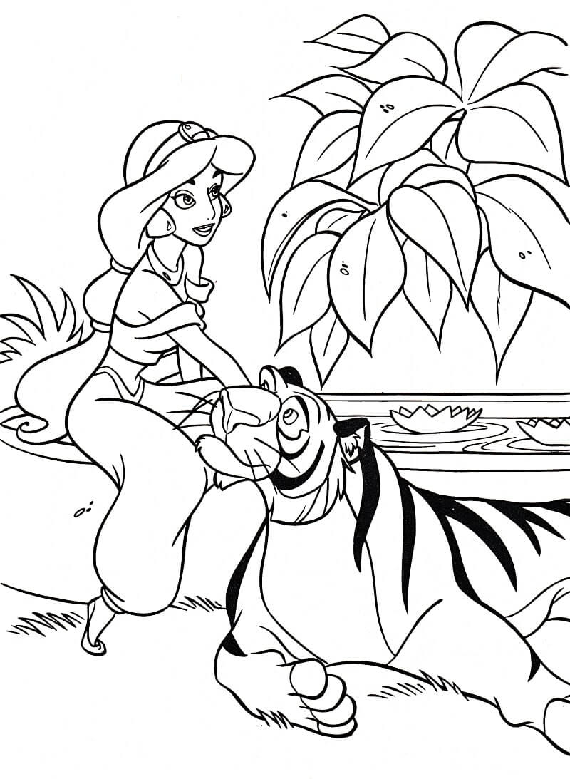 Tô màu Công Chúa Jasmine và Rajah