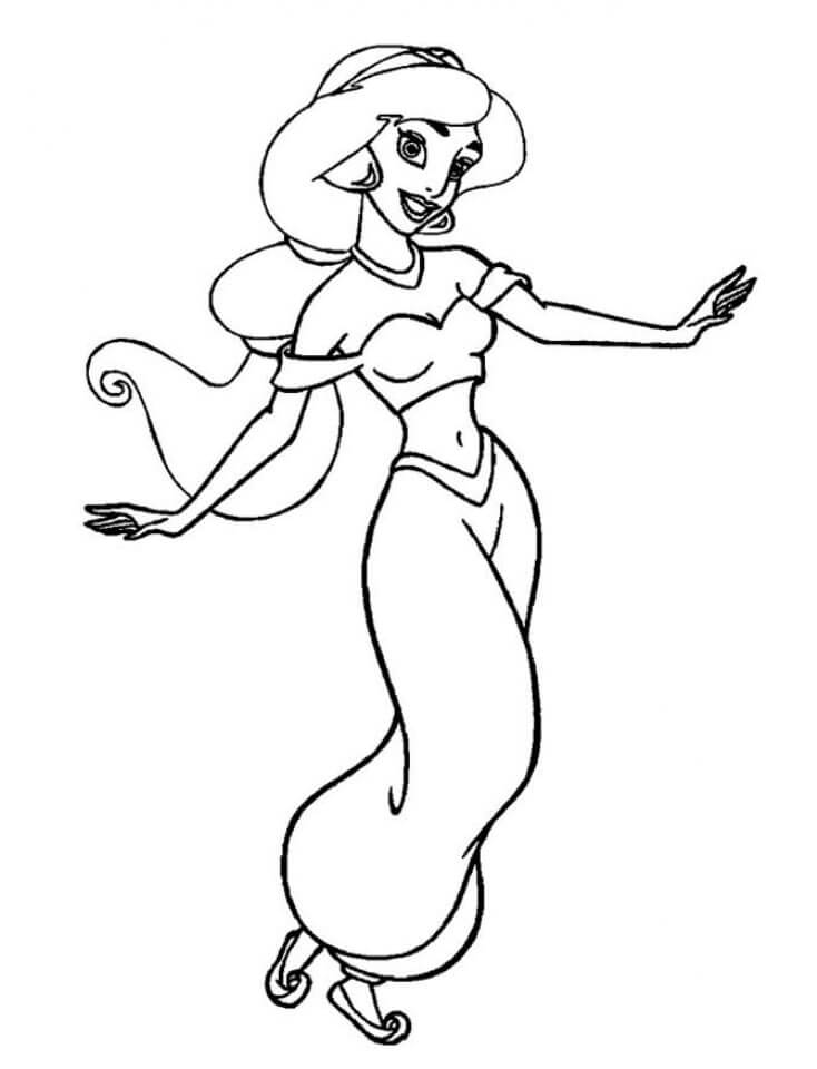Tô màu Công Chúa Jasmine Vui Vẻ