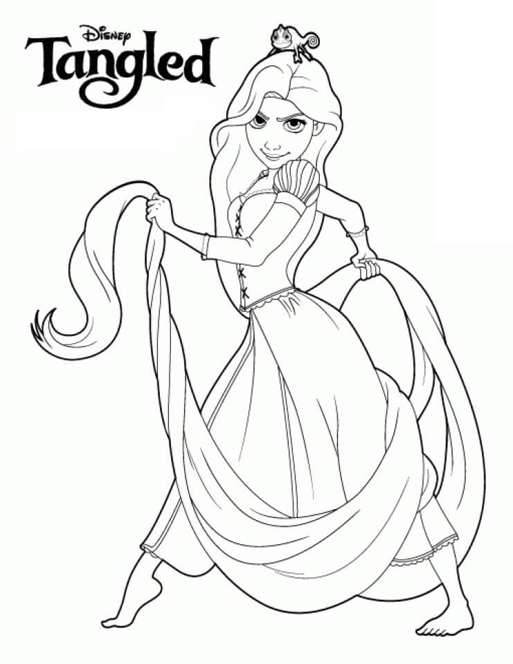 Tô màu Công Chúa Rapunzel Mạnh Mẽ