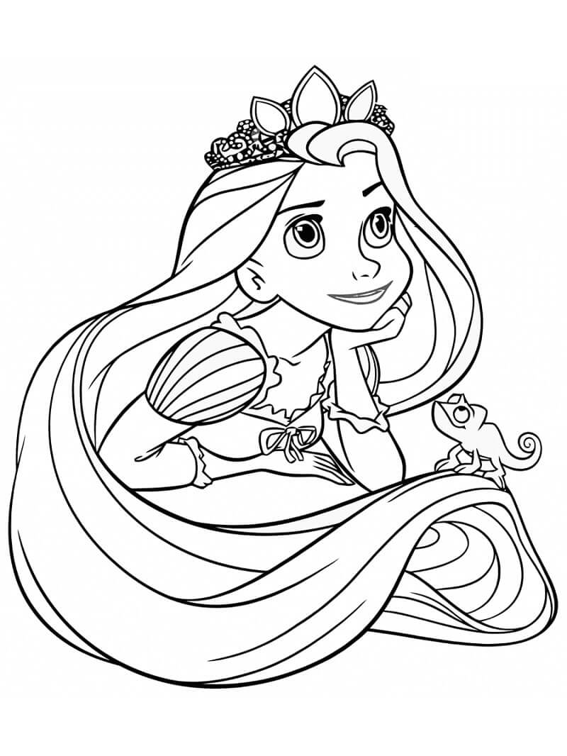 Tô màu Công Chúa Rapunzel Suy Tư