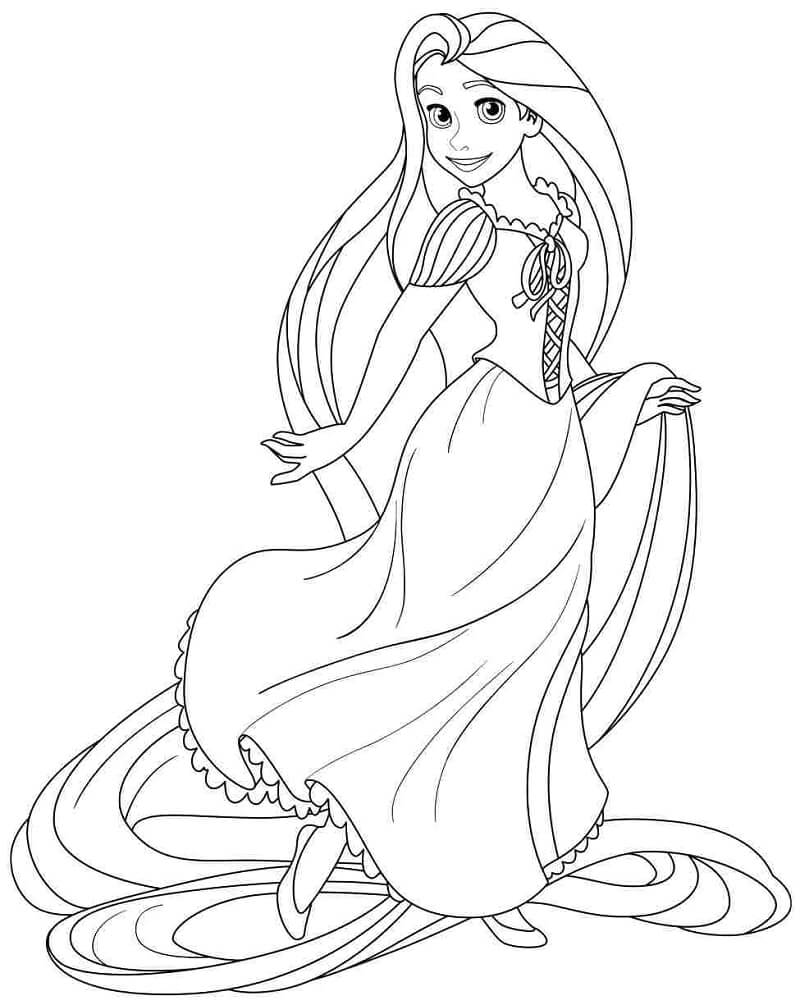 Tô màu Công Chúa Rapunzel Vui Vẻ