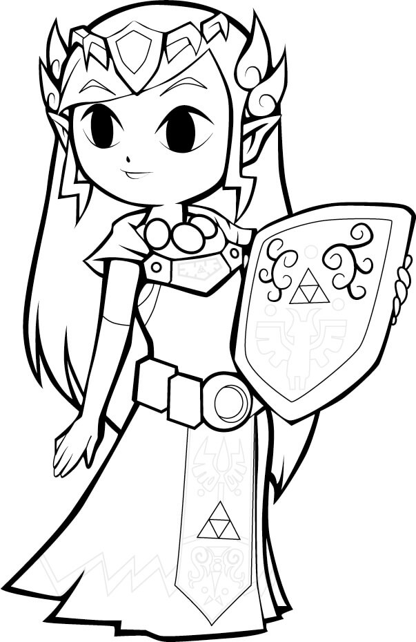 Tô màu Công Chúa Zelda Chibi