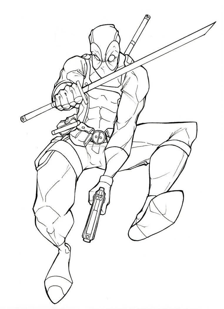 Tô màu Deadpool Hành Động