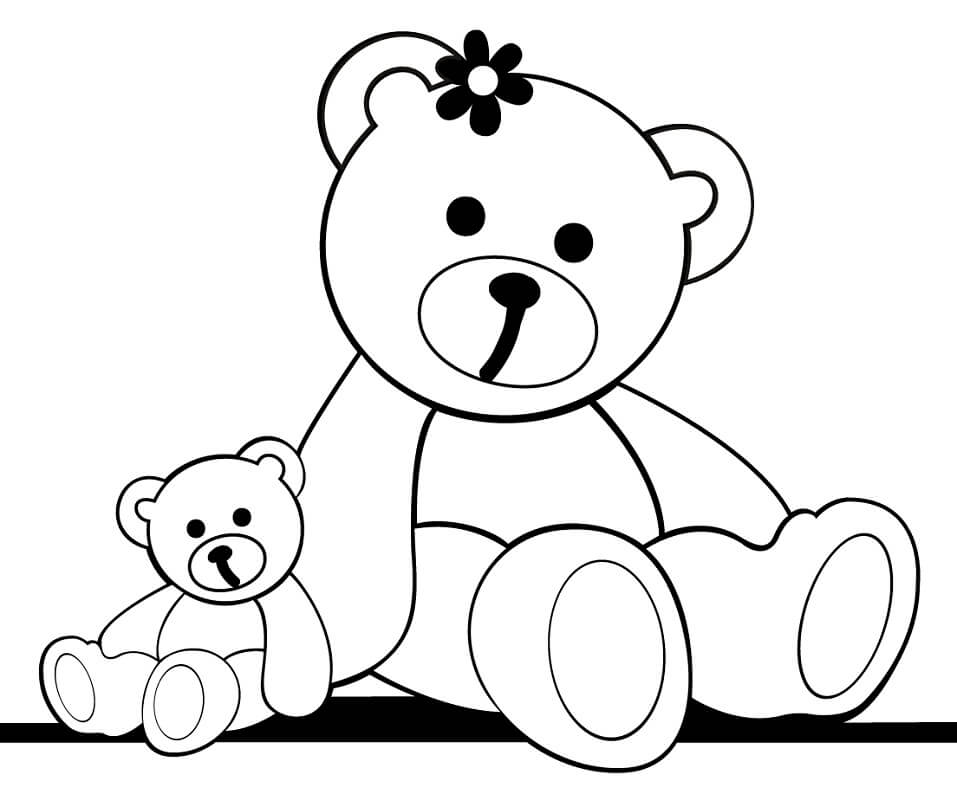 Tô màu Gấu Teddy Lớn và Bé