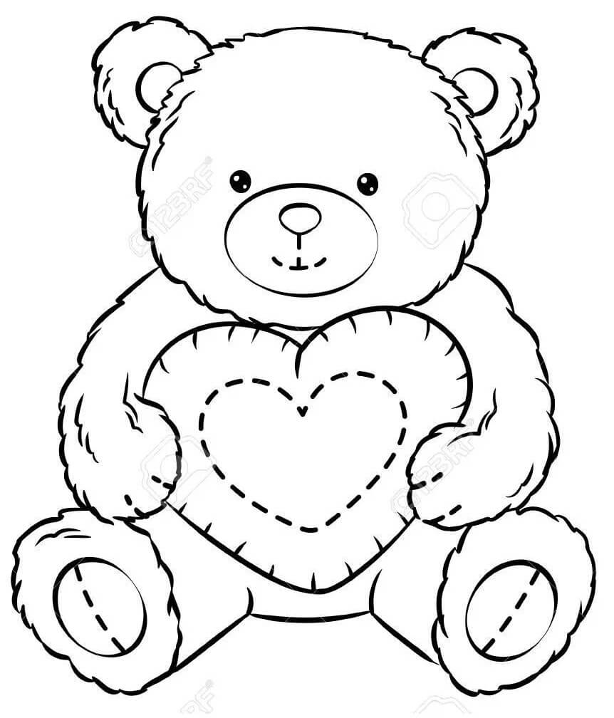 Tô màu Gấu Teddy và Trái Tim