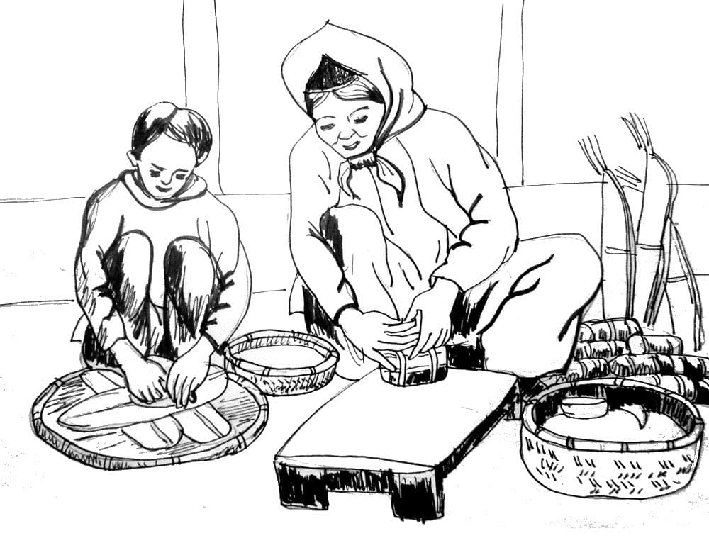 Tô màu Gói Bánh Chưng Tết