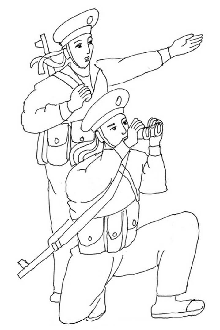 Tô màu Hai Chú Bộ Đội