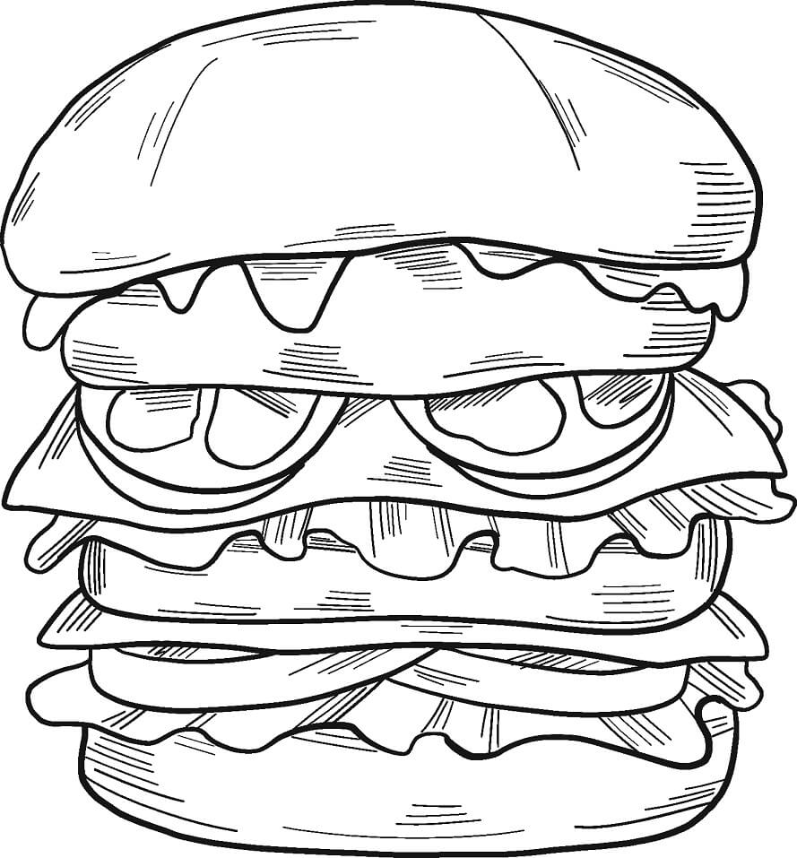Tô màu Hamburger Ngon Miệng