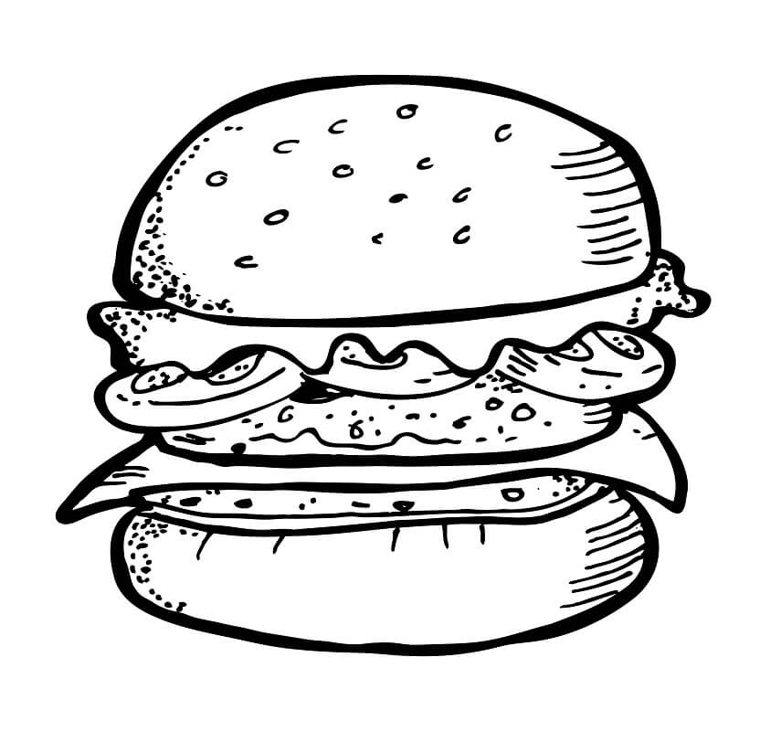 Tô màu Hamburger Ngon Tuyệt