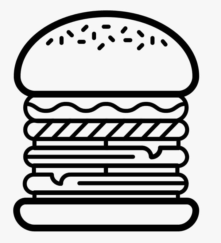 Tô màu Hamburger Nhiều Lớp Đơn Giản