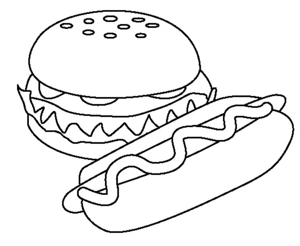 Tô màu Hamburger và Bánh Mì