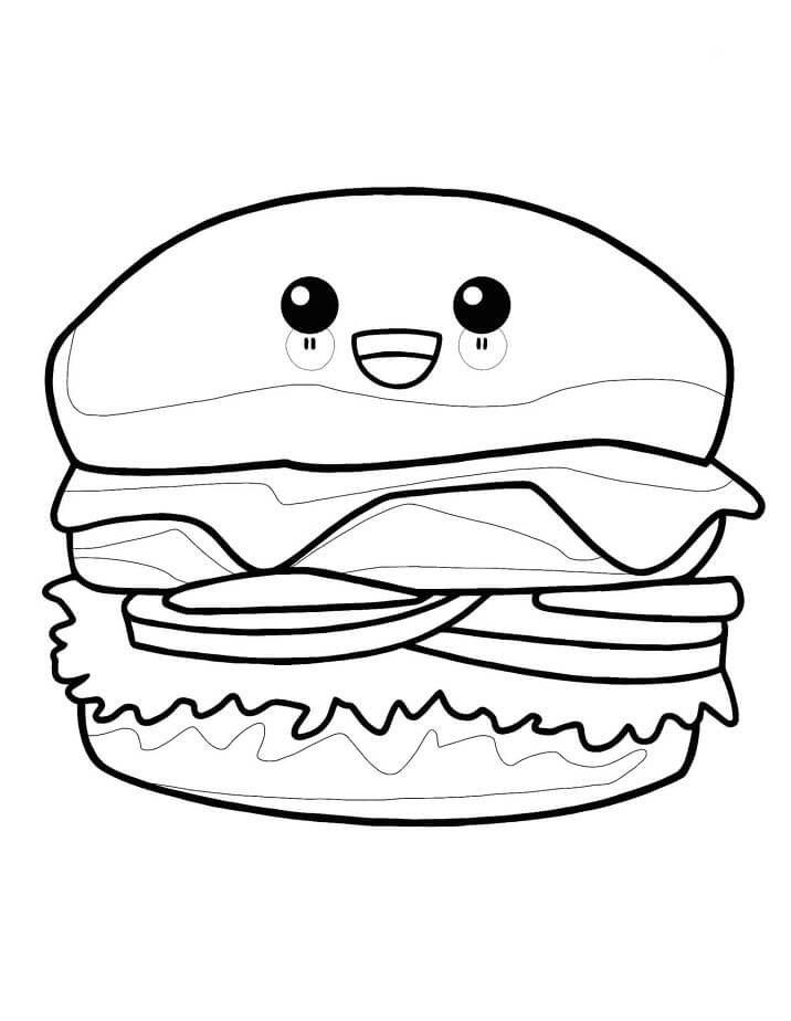 Tô màu Hamburger Vui Vẻ