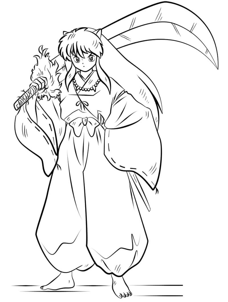 Tô màu Inuyasha Cầm Kiếm